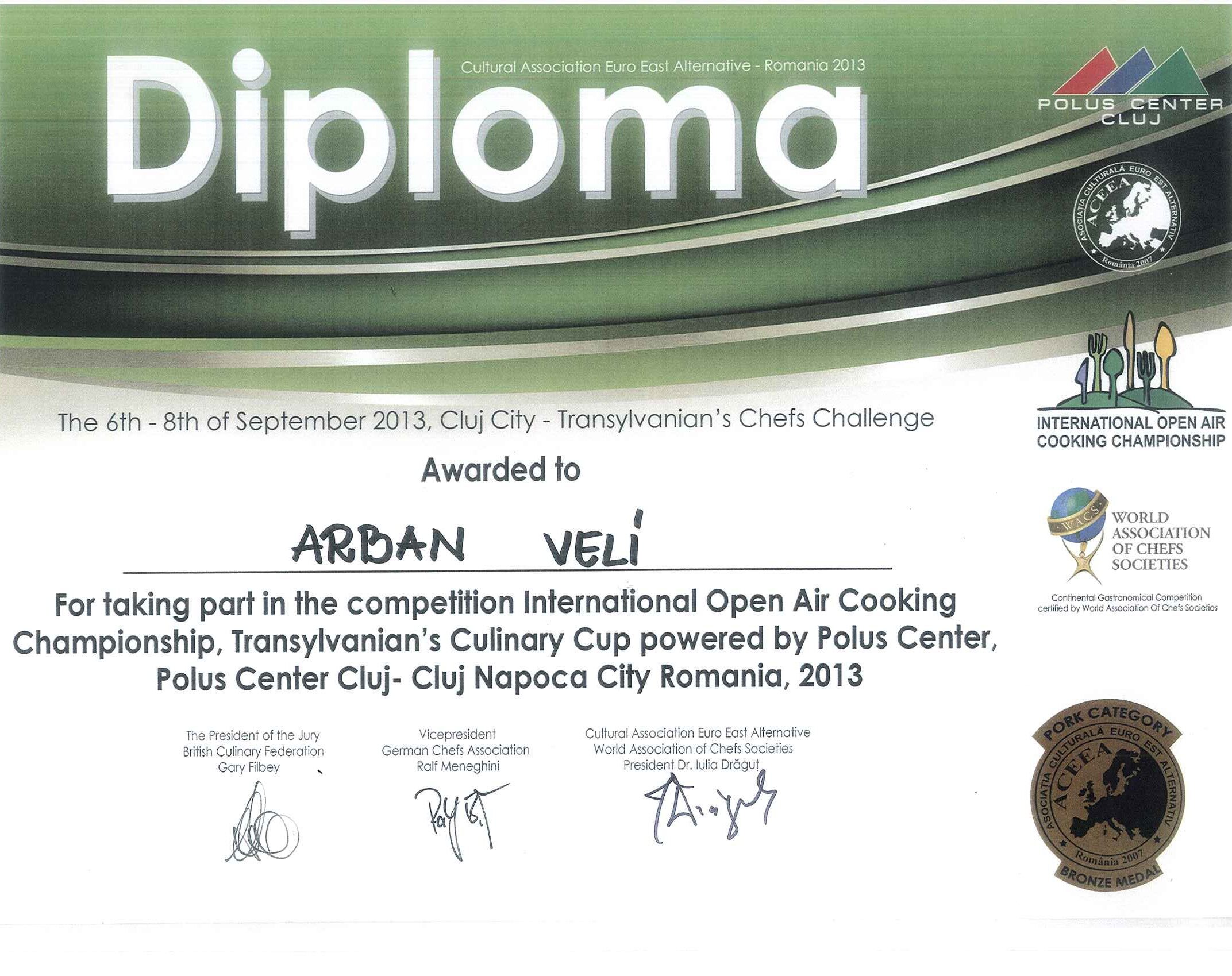 Certifikate Alban Veliu 2