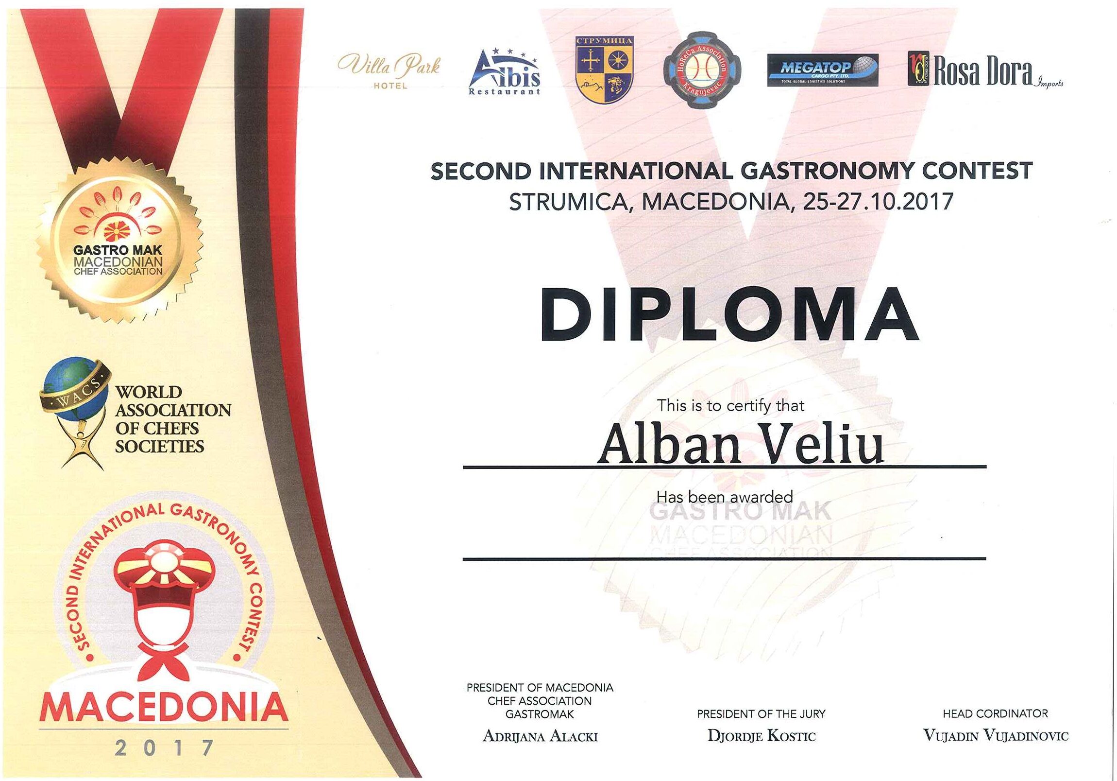 Certifikate Alban Veliu 1