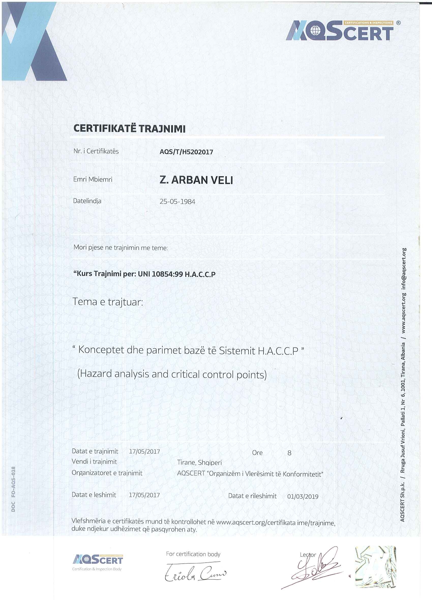 Certifikate Alban Veliu 14