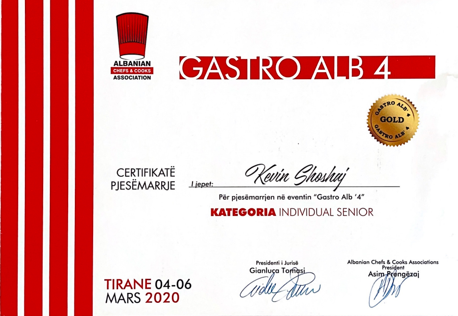 Certifikate Kevin Shoshaj 2